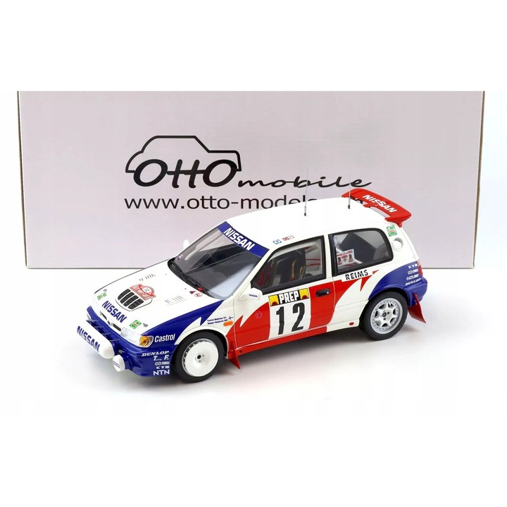 Nissan Sunny GTI-R Otto Mobile 1:18 gyanta modell, fehér 1992