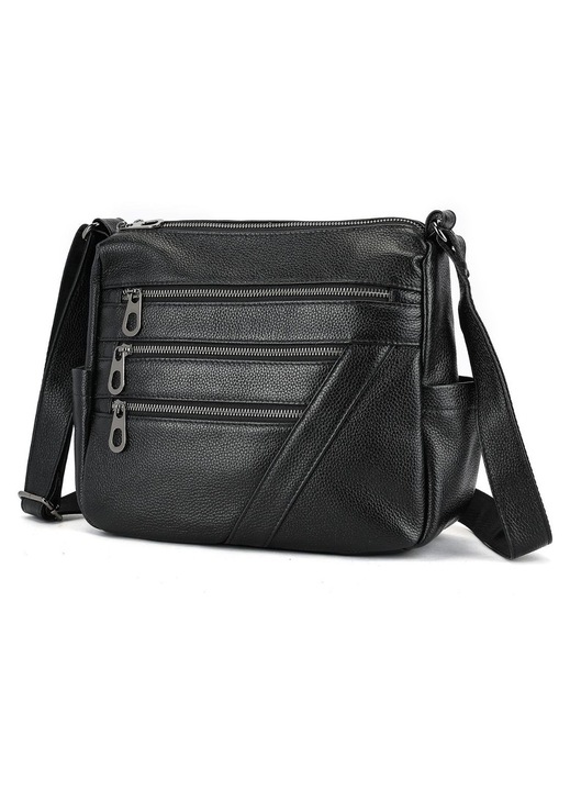Geanta dama din piele naturala Debora, BUSY Lady & Gentleman® - Negru