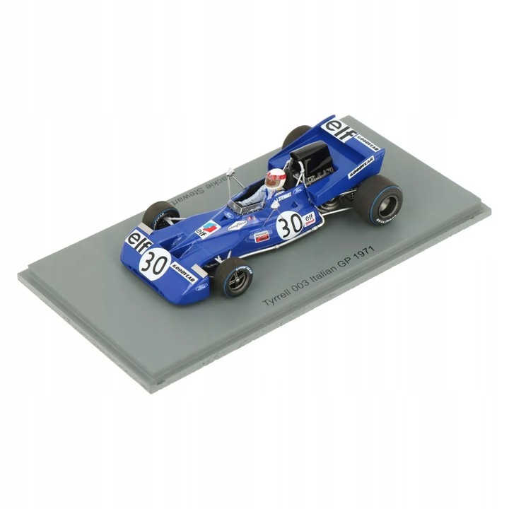 SPARK Tyrrell 003 modellautó, 1:43, fehér-kék