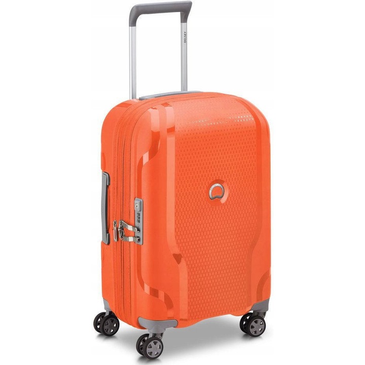 Куфар Delsey Clavel 55x35x25cm разтегателен оранжев 4 колела 360° TSA 2,4кг