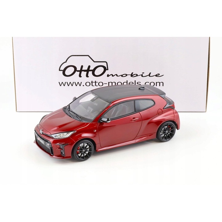 Toyota Yaris GR 2021 Otto 1:18 modell sötétvörös metál limitált kiadású gyűjtemény