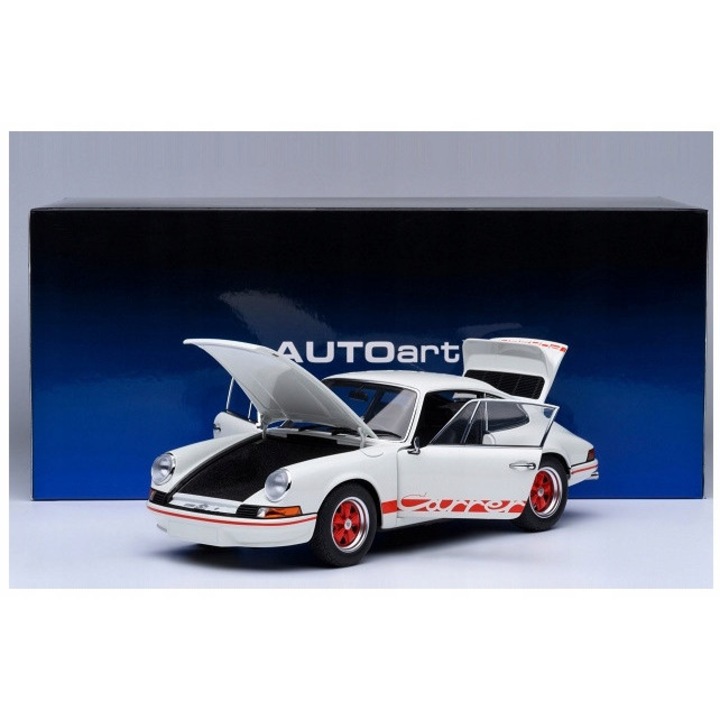 Porsche 911 Carrera 2.7 RS 1973 modell Auto Art fehér piros 1:18