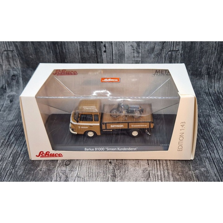 Schuco Barkas B1000 Pritsche fém modell, 2021-es karácsonyi kiadás, 1:43
