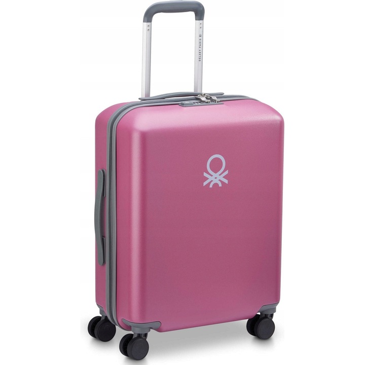 Куфар Delsey UCB 55x40x20cm розов поликарбонат 4 колела TSA 2,83кг