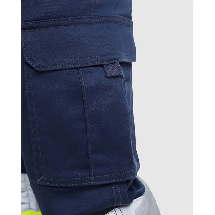 Manusi de protectie pentru riscuri minime din bumbac, rezistente la abraziune si apa, Renania Pantaloni standard, culoarea galben - marimea 50, culoarea Galben fluo/bleumarin