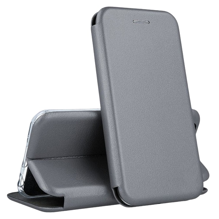 Калъф за Huawei nova Y70, Y70 Plus, Premium Flip Book Wallet, Магнитно закопчаване, Отделение за карти и Стойка, 360 Цялостна защита, ProBook, Сив