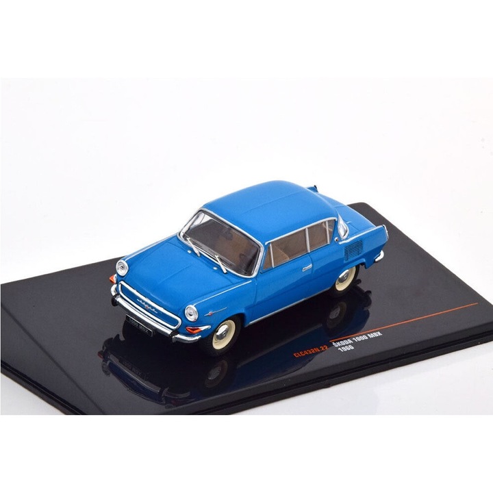 Modell fém Skoda 1000 MBX 1966 Ixo kék 1:43