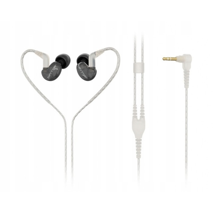 Casti in-ear monitor Behringer SD251-CK PRO, difuzoare dinamice neodim 20 Hz–20 kHz, izolare fonica, cablu 160 cm, negru, cu etui si 3 perechi de dopuri
