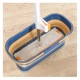 Galeata mare pentru mop plat de curatare, 18 L / 4.5 Galoane, galeata pentru mop plat cu maner, mop plat mare, mop pentru podea, galeata mare de apa din silicon, galeata pentru mop pliabila si portabila (Albastru) (A)