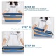 Galeata mare pentru mop plat de curatare, 18 L / 4.5 Galoane, galeata pentru mop plat cu maner, mop plat mare, mop pentru podea, galeata mare de apa din silicon, galeata pentru mop pliabila si portabila (Albastru) (A)