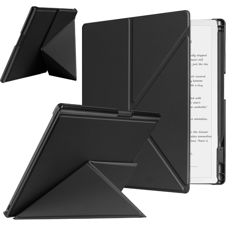 Husa reMarkable Paper Pure 2026 10.3" cu Stand – Suport Stilou + Varfuri, Auto Sleep/Wake, Multi-Unghiuri, Protectie Slim, Negru