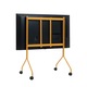 TV állvány kerekekkel, univerzális Pedestal, Moon Rollin' Regular, 40"-60" (101-152 cm) képátlóhoz, maximális teherbírás 50 kg, forgatható és csúszásmentes kerekek, könnyen összeszerelhető, szatén rozsdamentes acél, skandináv design, narancssárga