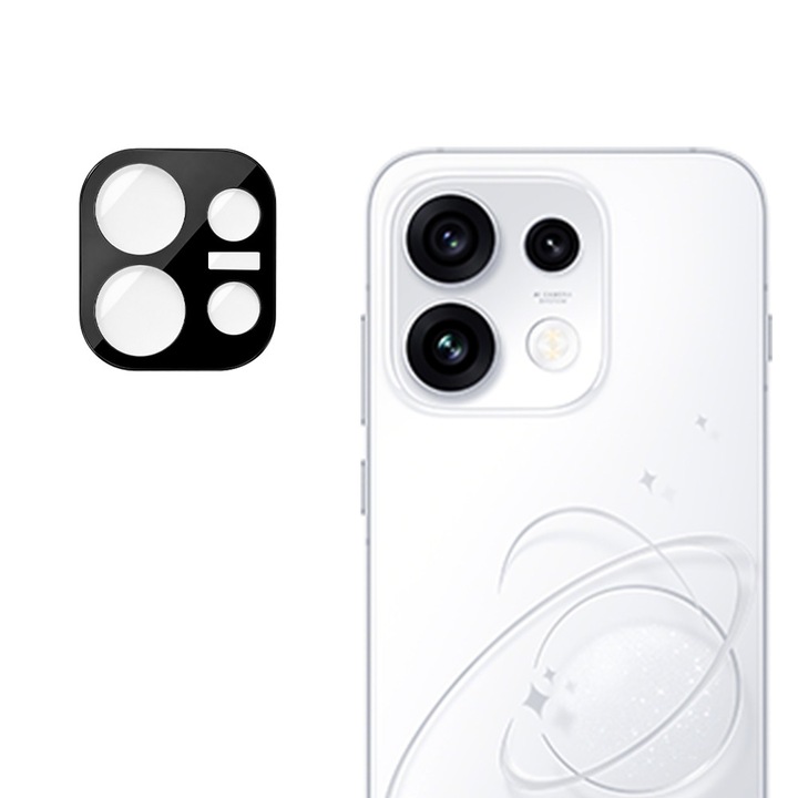 Folie de protectie camera pentru Oppo Reno 16 Pro 5G din sticla securizata, Full Cover, Rezistenta 9H, Anti-Zgarieturi, montare usoara - negru