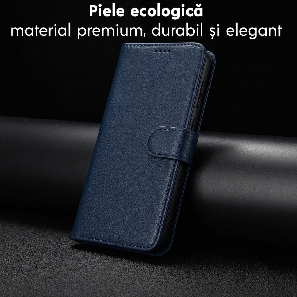 Husa pentru Samsung Galaxy A57 5G Tip Carte, Leather Folio, Functie de Stand, Calitate Premium, Antisoc, Protectie Sporita, Albastru
