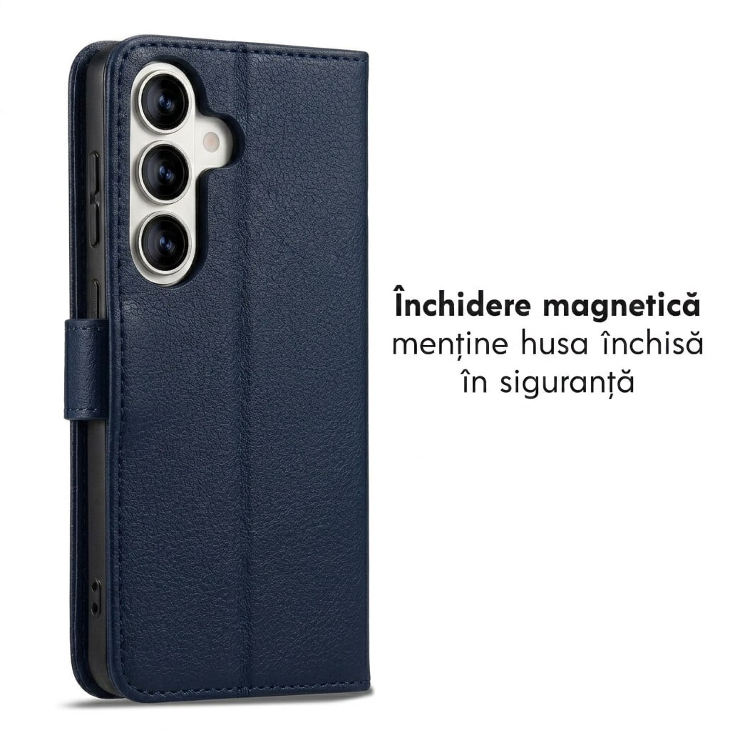 Husa pentru Samsung Galaxy A57 5G Tip Carte, Leather Folio, Functie de Stand, Calitate Premium, Antisoc, Protectie Sporita, Albastru