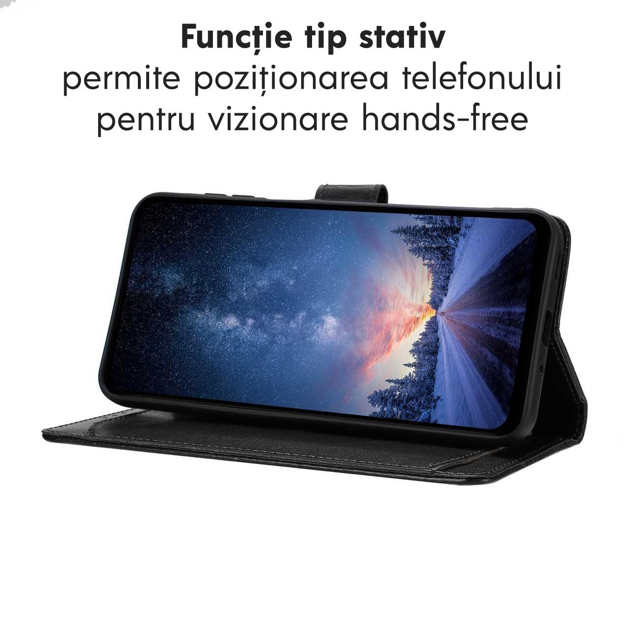 Husa pentru Samsung Galaxy A57 5G Tip Carte, Leather Folio, Functie de Stand, Calitate Premium, Antisoc, Protectie Sporita, Albastru