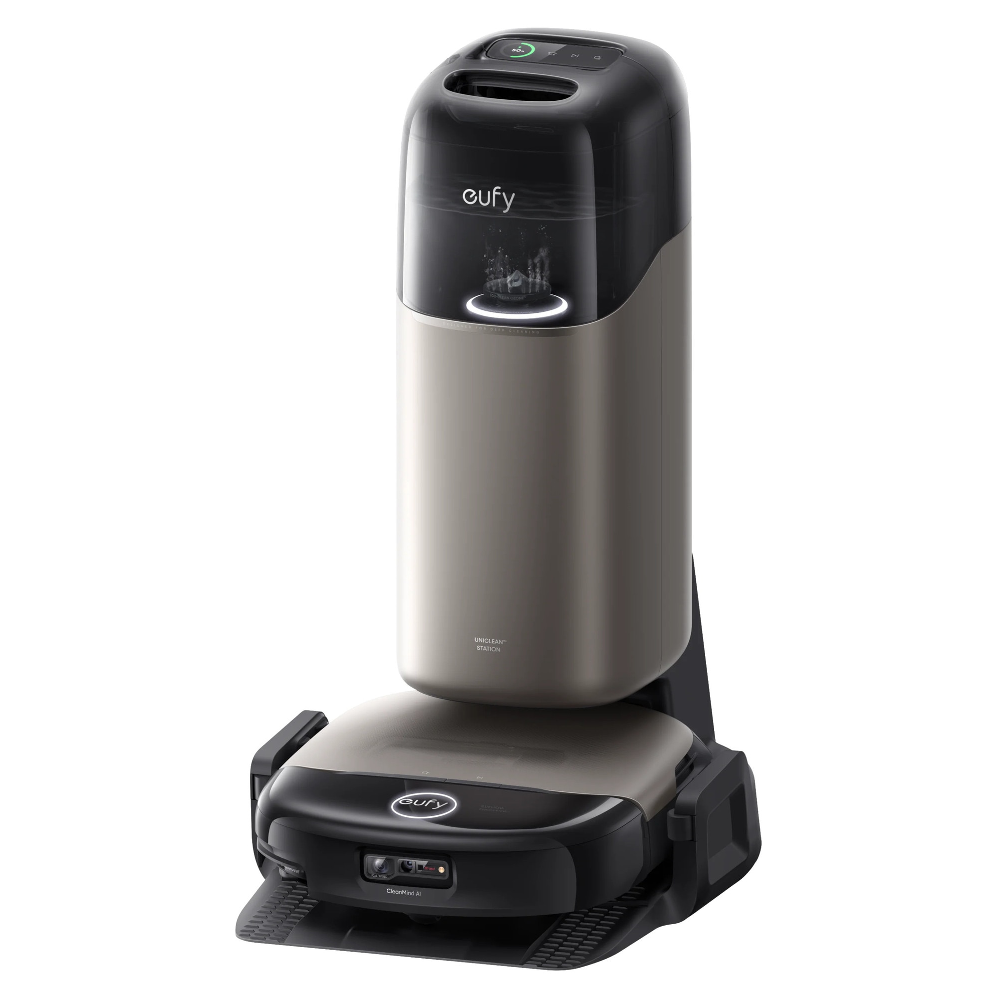 Aspirator robot eufy Omni S2, 30, 000 Pa, HydroJet™ 2.0, 3D MatrixEye 2.0, Mop cu rola, Statie UniClean 12-in-1, Negru