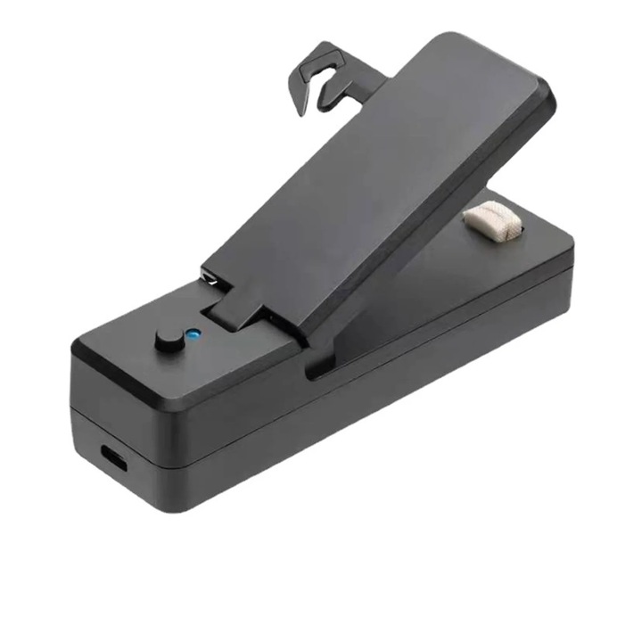 YANYXR BCS2901170 zacskóhegesztő, 2 az 1-ben hordozható hőhegesztő vágóval, USB újratölthető, mágneses hűtőmágnes alap, fekete