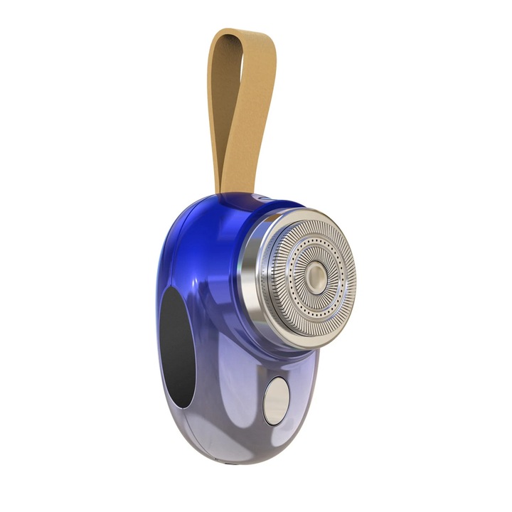 YANYXR mini hordozható elektromos borotva, kék, 6.7x4.3cm, USB újratölthető