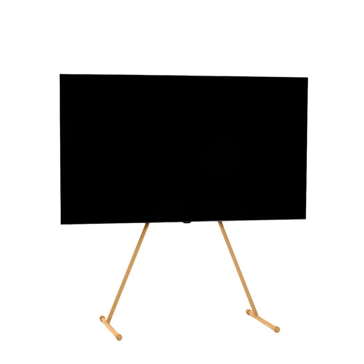 Suport TV universal tip stand Pedestal, Viva, diagonala 32"-70" (81-177 cm), greutate maxima suportata 50 kg, picioare antiderapante, usor de montat, otel inoxidabil satinat, design scandinav, portocaliu