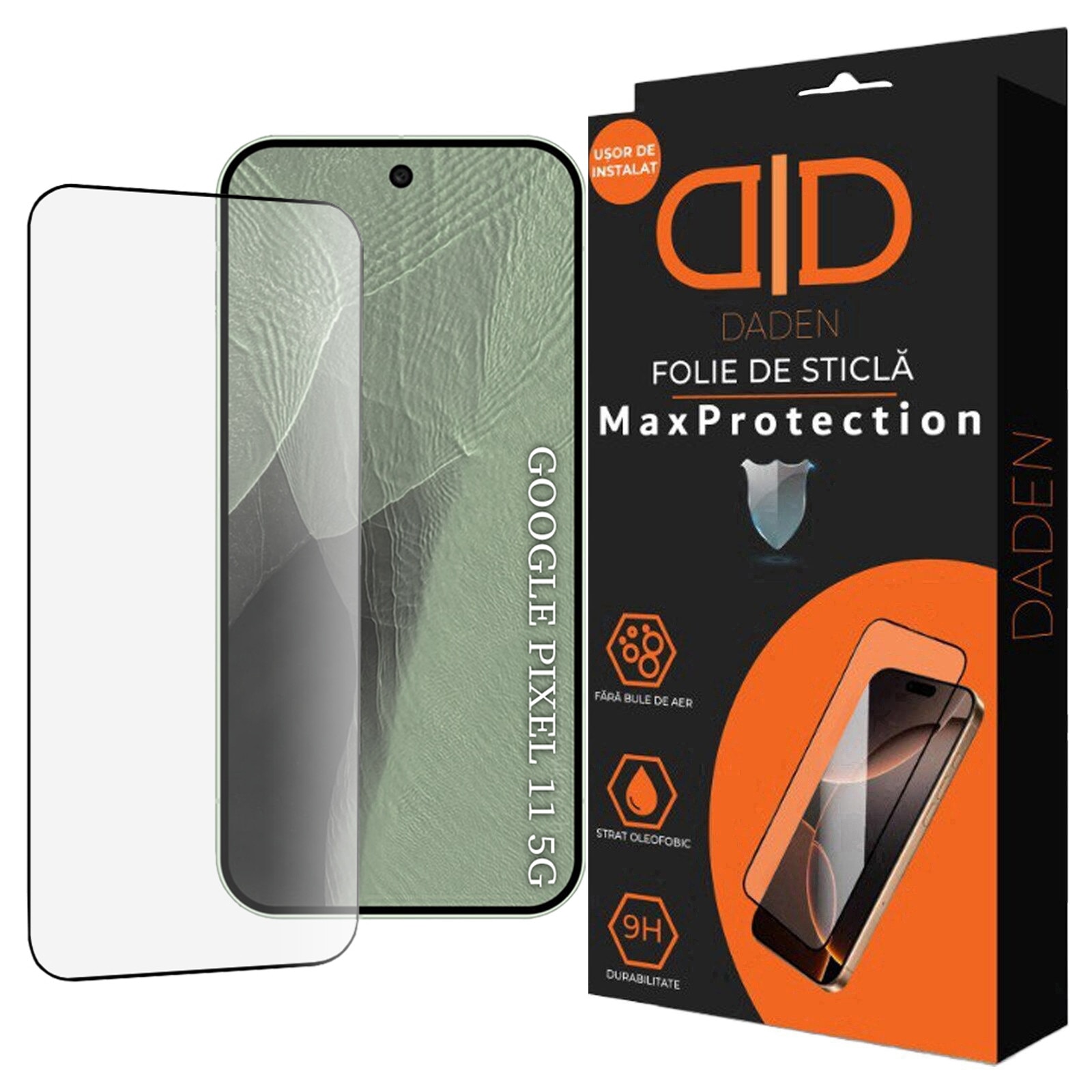 Folie sticla Google Pixel 11 / Pixel 11 Pro DaDen, 9H, Full Cover, Full Glue, Antisoc, HD Clear, Antiamprenta, Compatibila amprenta, Instalare usoara