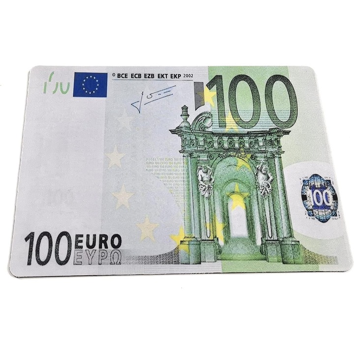 Mouse Pad XL Design Bancnote 100 Euro, 28x20 cm, Antiderapant