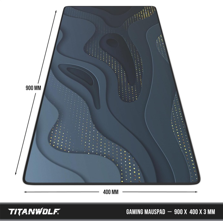 Mouse Pad Gaming XXL Titanwolf 900x400mm, Suprafata Fina, Control Precis