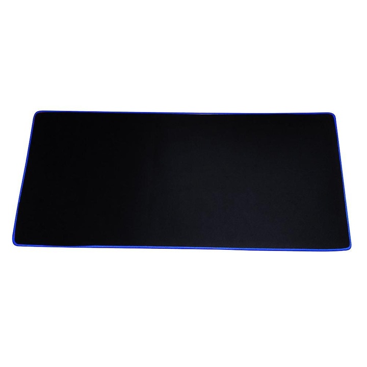 Mousepad gaming mare, negru cu margine albastra, 30x70cm