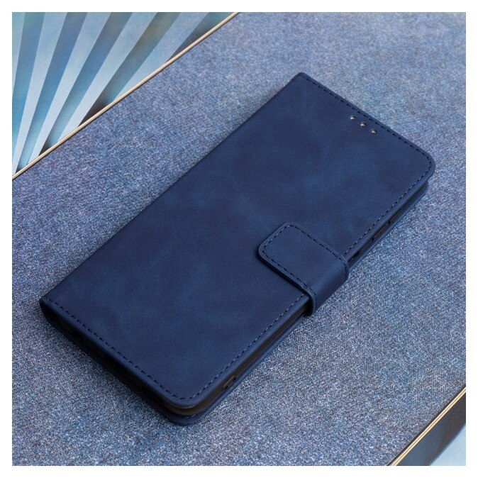 Husa Tip Carte Upzz® Smart Velvet, Compatibila Cu Samsung Galaxy A27 5G, Piele Ecologica Soft, Inchidere Magnet, Navy Blue