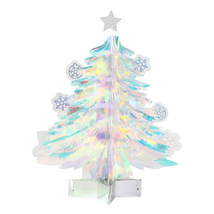 YANYXR 3D hatású karácsonyi üdvözlőlap 8x20cm többszínű szett