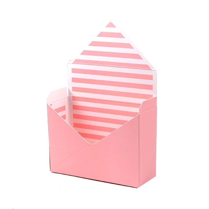 Cutie flori YANYXR, model dungi si buline, carton ondulat, 20x7x29.5cm, multicolor
