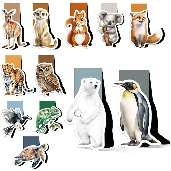 12 Semne de Carte Magnetice Animale pentru Copii - Cadou Ideal Scoala