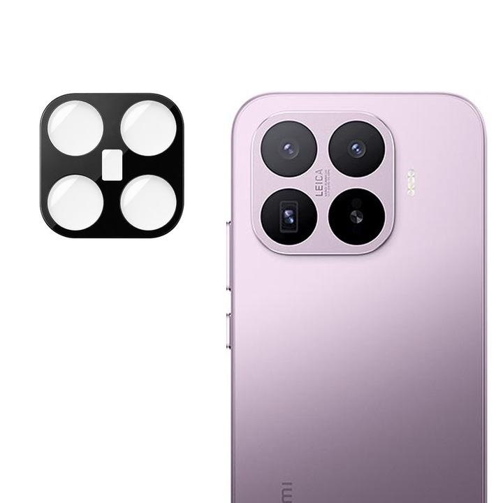Folie de protectie camera pentru Xiaomi 17T din sticla securizata, Full Cover, Rezistenta 9H, Anti-Zgarieturi, montare usoara - negru