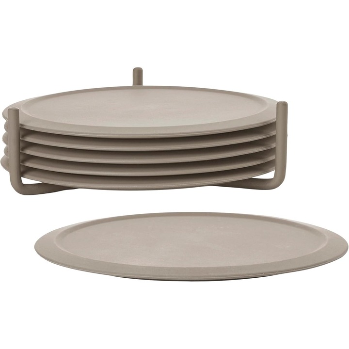 Set 6 Suporturi Pahare Zone Denmark, Silicon, 10cm, Taupe