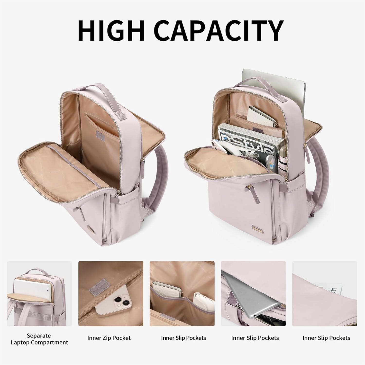 Rucsac Elegant Laptop Femei, Aprobare Avion, 15.6 Inch, Multifunctional