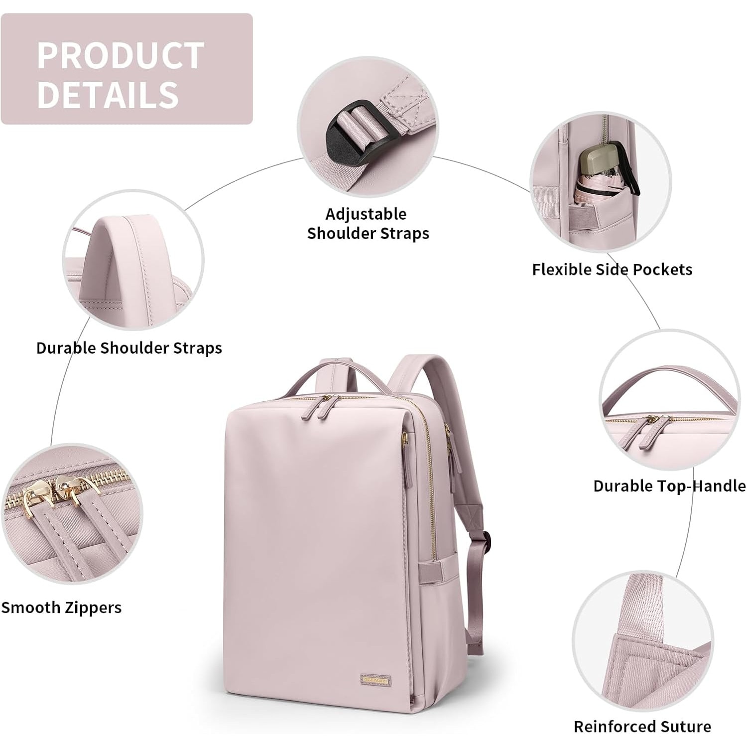 Rucsac Elegant Laptop Femei, Aprobare Avion, 15.6 Inch, Multifunctional
