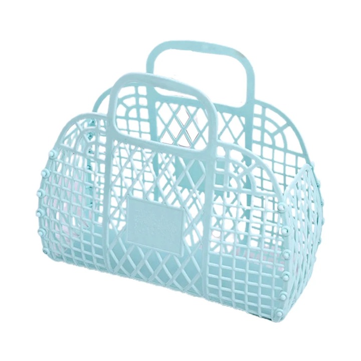 Cos depozitare YANYXR plastic durabil albastru roz 24x21x9.5cm