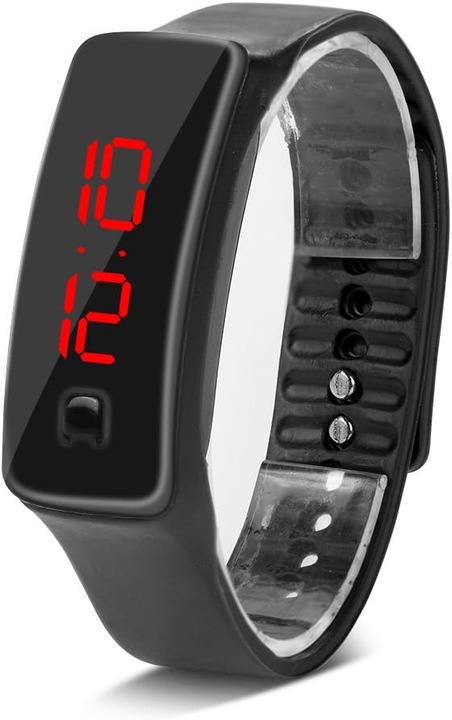 Ceas Digital LED Sport Silicon Unisex Negru - Afisaj Modern