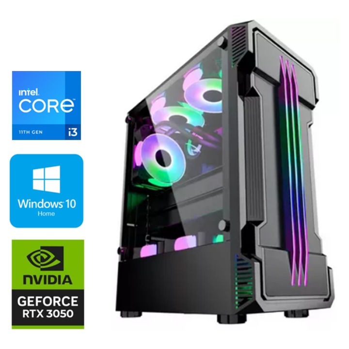 PC за игри JUNIOR OK 3-7 години Intel ® I3 4130, Видео NVidia® GForce RTX 3050 8GB DDR6 256Biti, 16 GB RAM, 500GB Hdd, grz
