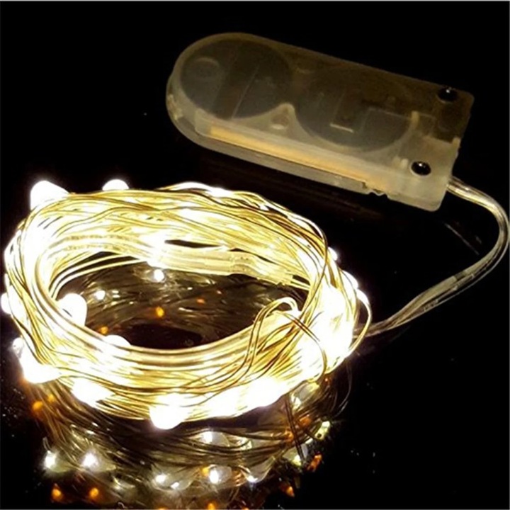 YANYXR 3m 30 LED meleg fehér rézhuzalos fényfüzér