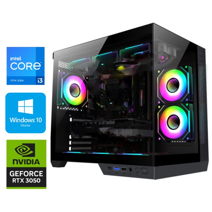 PC Gaming JUNIOR OK 3-7 Év Intel ® I3 4130, Video NVidia® GForce RTX 3050 8GB DDR6 256Biti, 16 GB RAM, 500GB Hdd, cbx