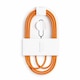 Cablu de Date si Incarcare USB-C la USB-C, Flippy, 60W, Compatibil iPhone 17 si Huawei, Nylon Impletit, 1 m, Portocaliu