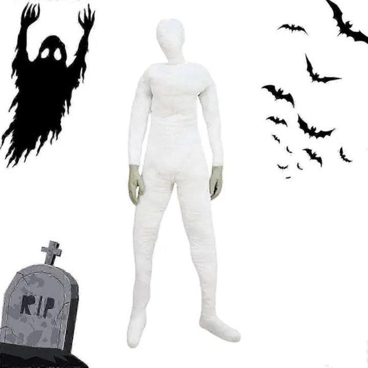 Manechin umplut decorativ pentru Halloween ROSA-CJk0515-26-0903-1248, flexibil din PVC, alb, 182 x 30 x 20 cm