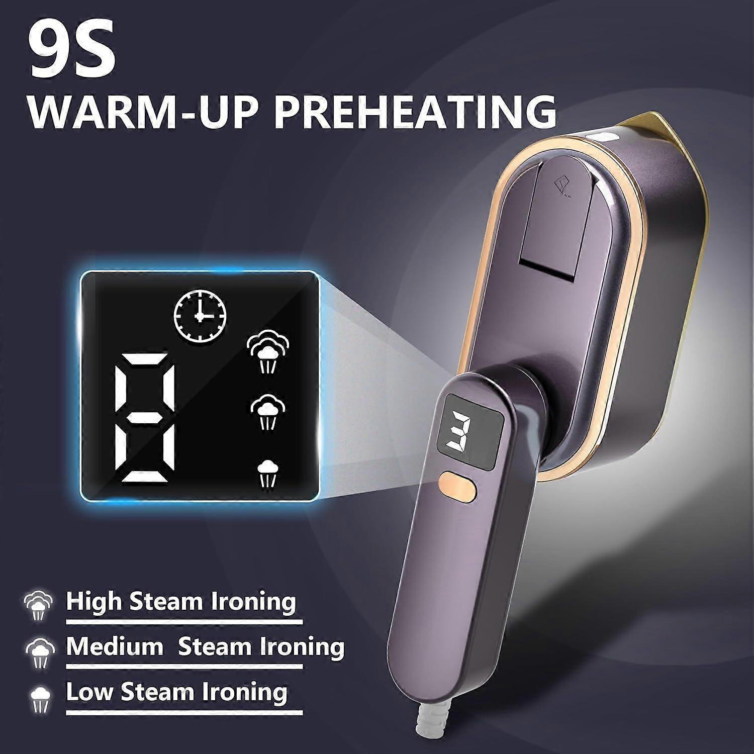 Fier de calcat si aburitor portabil 2 in 1, 150ml, 3 trepte abur, ecran LCD, compact