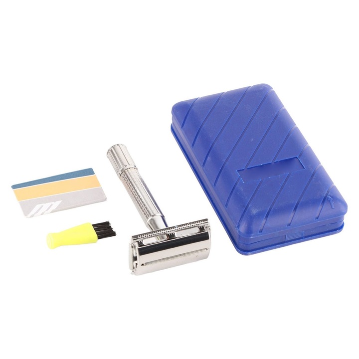 Aparat de tuns barba manual metalic retro, lame, barbati