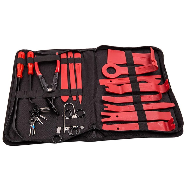 Set unelte demontare panouri auto, trusa scule panou si radio, kit unelte distributie motor, scule manuale din plastic