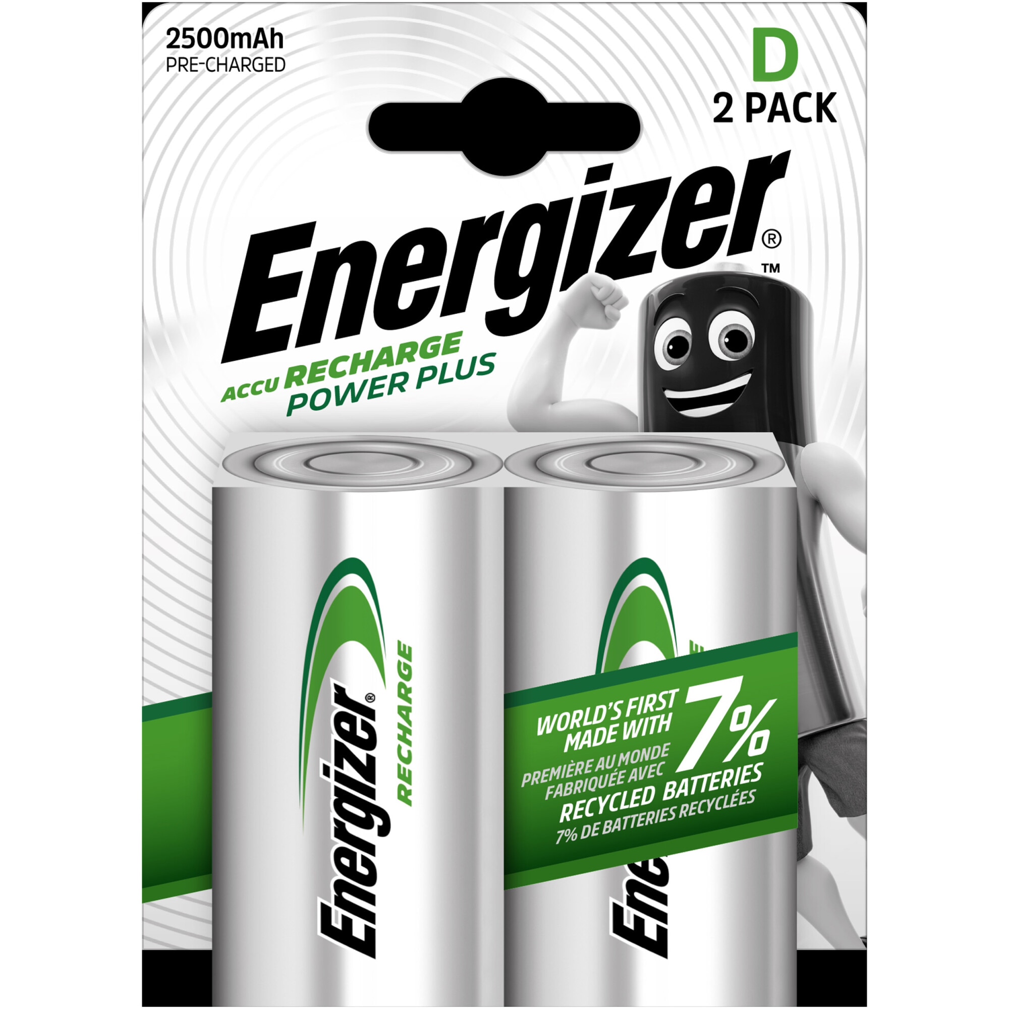 Acumulatori reincarcabili Energizer Power Plus D, 2 buc