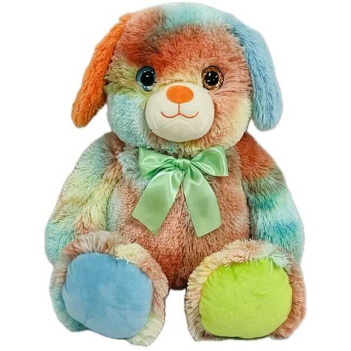 Szivárvány kutya plüssjáték nagy szemekkel 54 cm