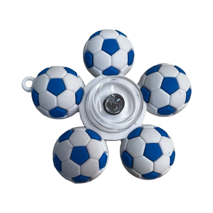 Antistress Fidget Spinner játék tapadókoronggal és LED fényekkel, focilabda modell, vegyes színek