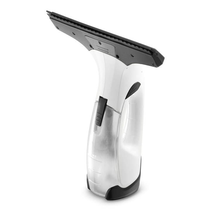 Aspirator pentru geamuri Karcher WV 2, durata bateriei 35 min, afisaj cu LED pentru starea bateriei, duza de aspirare de 280 mm pentru curatare fara urme, greutate 0,6 kg